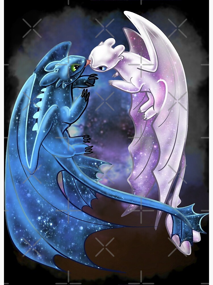 Dragon Heart - Starry Dragons - Toothless and Light Fury