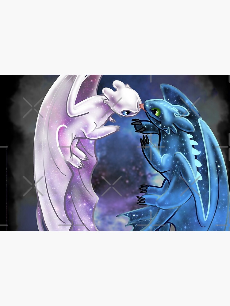 Dragon Heart - Starry Dragons - Toothless and Light Fury by Unicornarama