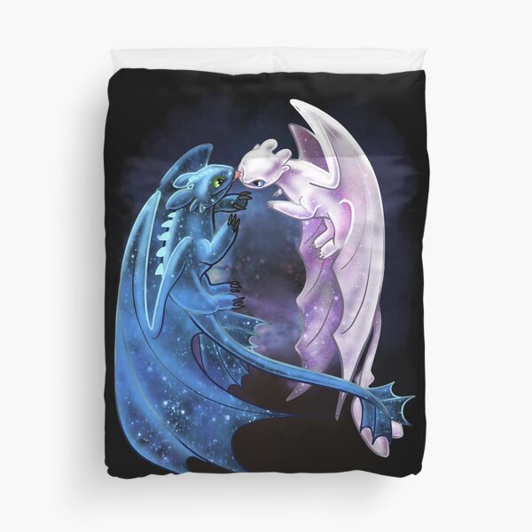 Dragon Heart - Starry Dragons - Toothless and Light Fury Duvet Cover