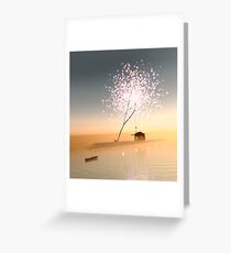 Barn on a magical island. Greeting Card