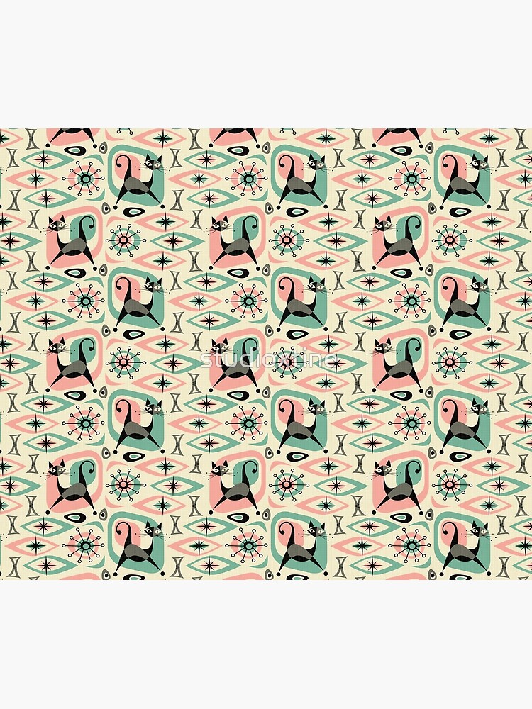 Thumbnail 2 of 2, Duvet Cover, Mid Century Cat Abstract designed and sold by studioxtine.