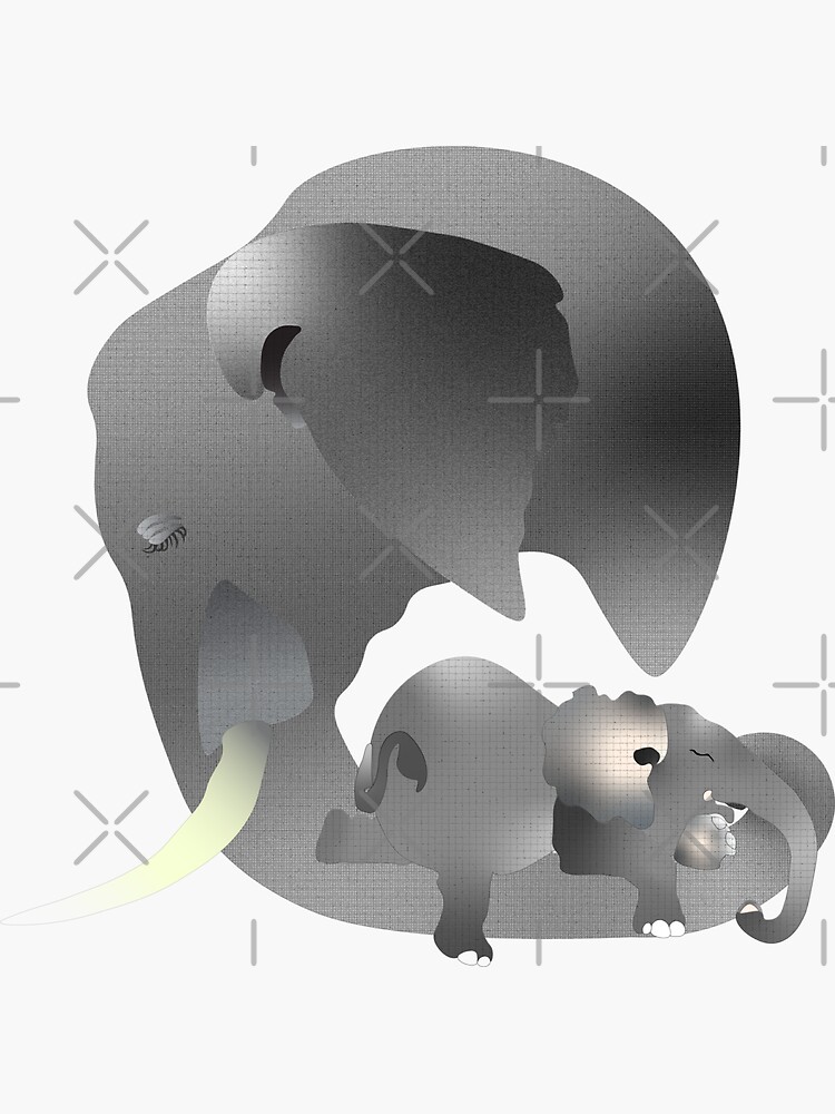 "Elephants " Sticker for Sale by endlesssart Redbubble