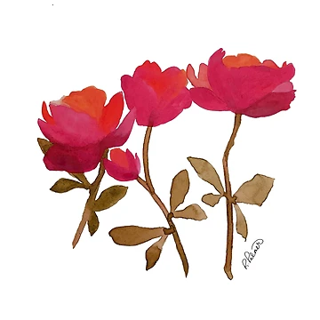 Artwork thumbnail, Pink Flower Row by Ruth Palmer