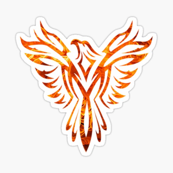 Tribal Fire Phoenix Rising Sticker