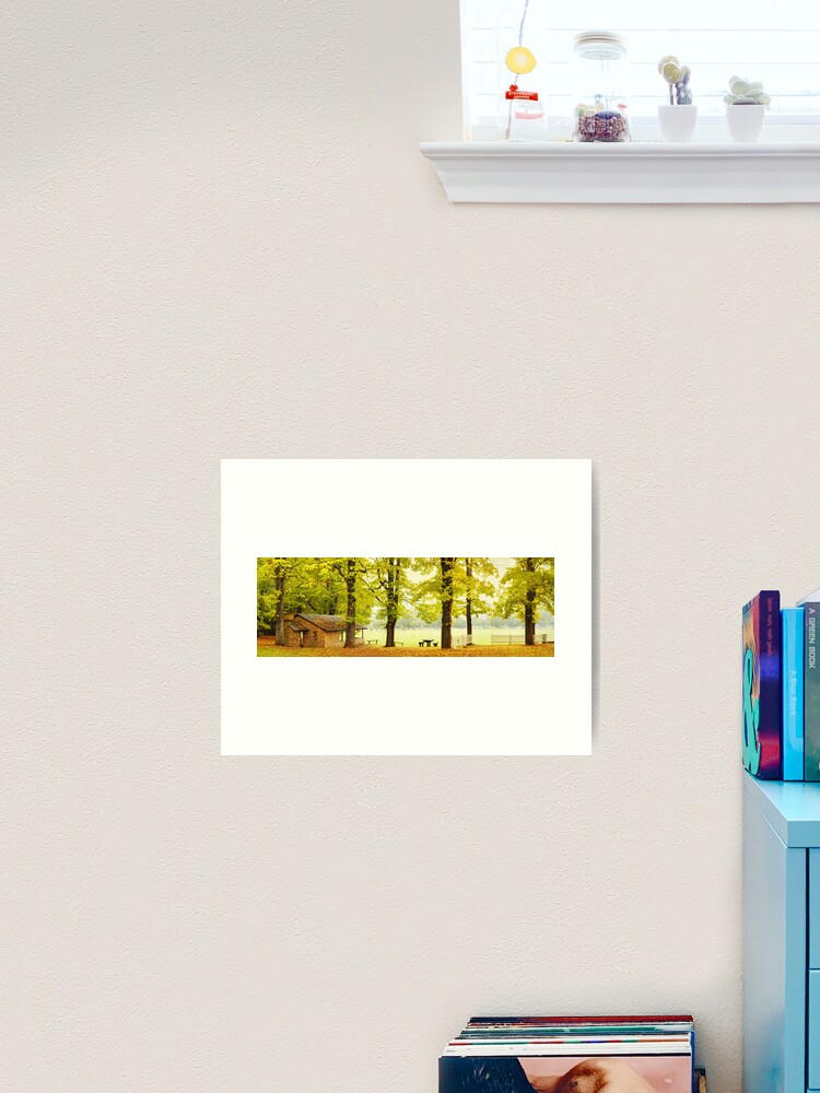 Thumbnail 2 of 3, Art Print, Bright Picnic Shelter, Victoria, Australia designed and sold by Chockstone.