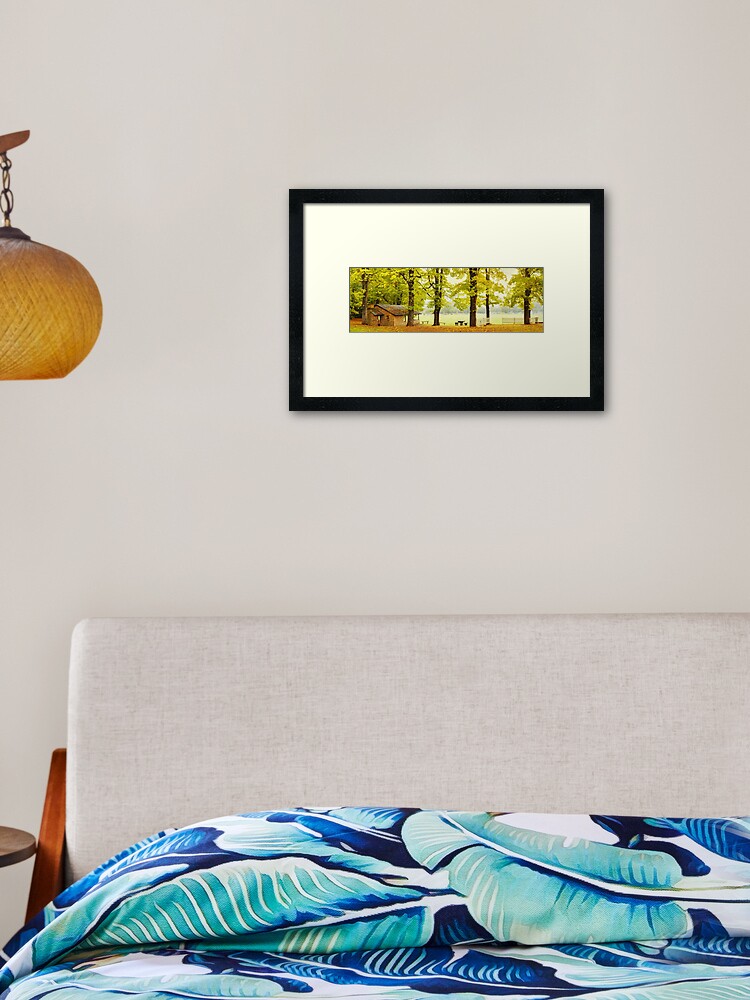 Thumbnail 2 of 7, Framed Art Print, Bright Picnic Shelter, Victoria, Australia designed and sold by Chockstone.