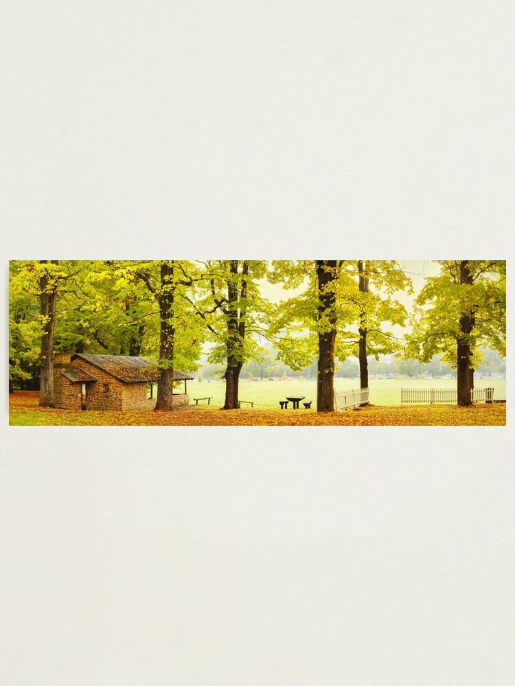 Thumbnail 1 of 3, Photographic Print, Bright Picnic Shelter, Victoria, Australia designed and sold by Chockstone.