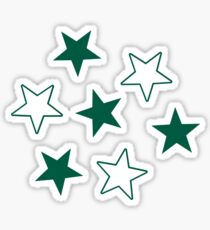 green and white stars Sticker