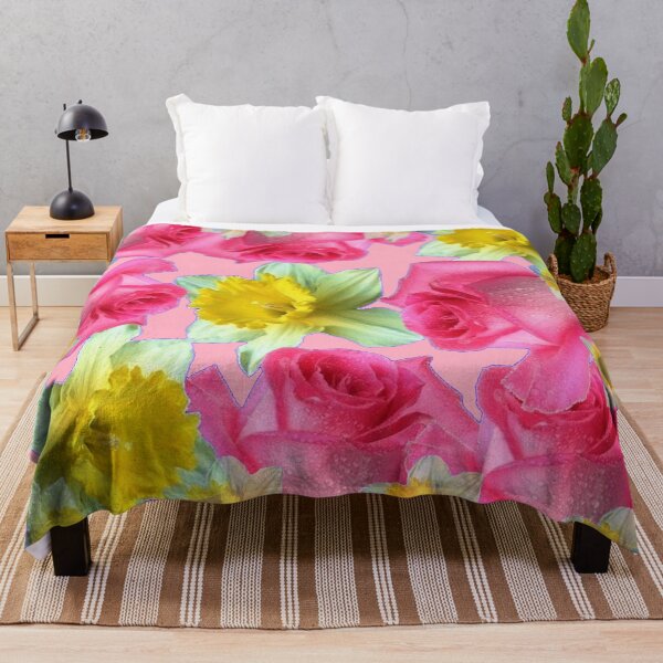 Item preview, PINK ROSES - DAFFODILS SPRING ABSTRACT COLLAGE designed and sold by sharlesart.