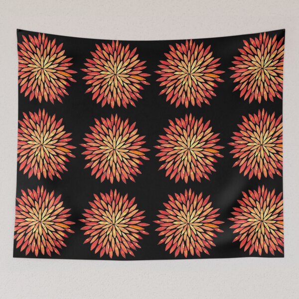 Item preview, Radiating Abstract Sunflower at Midnight designed and sold by ElaineWeiDesign.