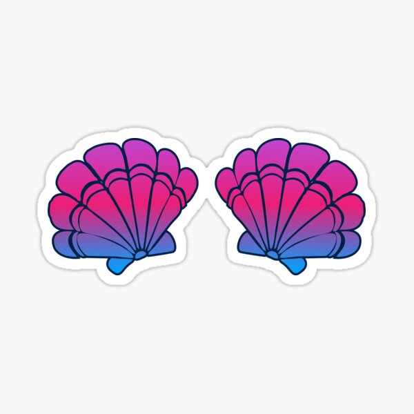 Mermaid Seashell Bra Stickers for Sale