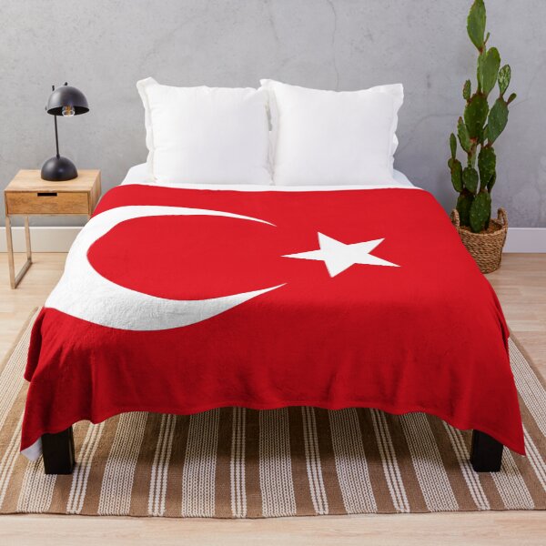 Turkish Flag Throw Blanket