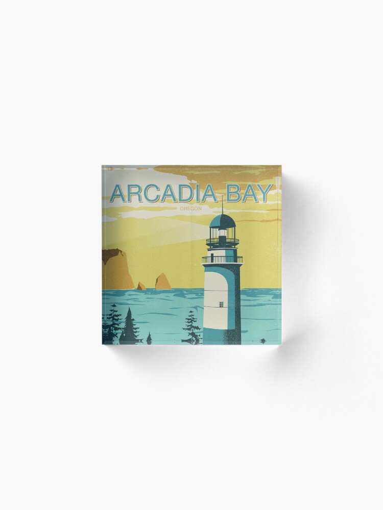 Alternate view of Arcadia Bay - Vintage Tourism Poster Acrylic Block
