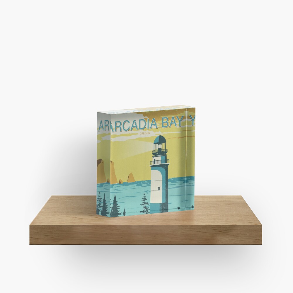 Arcadia Bay - Vintage Tourism Poster Acrylic Block