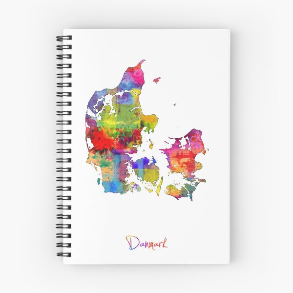 Item preview, Denmark Watercolor Map designed and sold by ArtPrints.