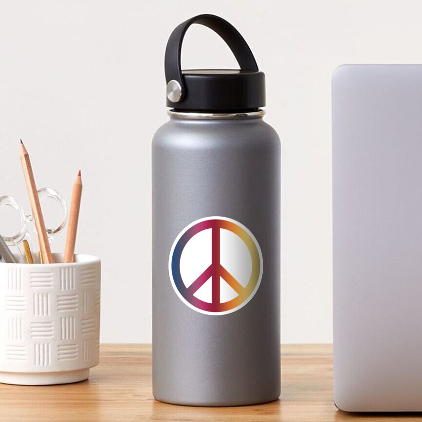 Peace Linear Gradient (Clear/White) Sticker