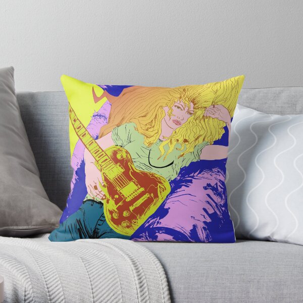 Rocker Musician Girl Throw Pillow