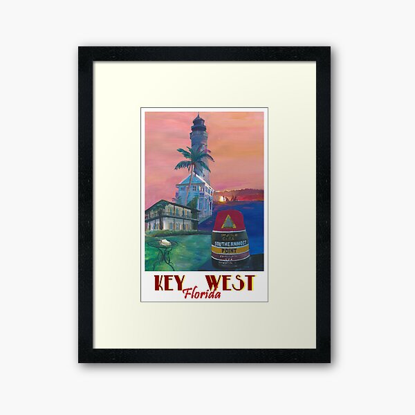 Item preview, Key West Florida Southernmost Dreams Retro Travel Vintage Poster II designed and sold by artshop77.