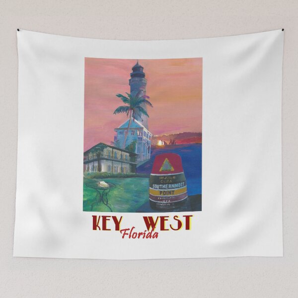 Item preview, Key West Florida Southernmost Dreams Retro Travel Vintage Poster II designed and sold by artshop77.
