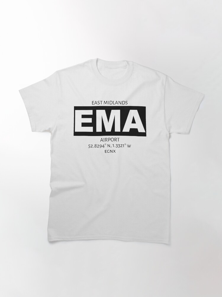 Thumbnail 2 of 7, Classic T-Shirt, East Midlands Airport EMA designed and sold by AvGeekCentral.