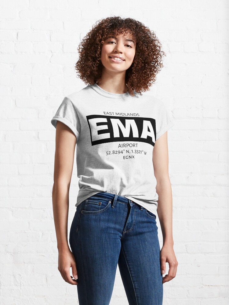 Thumbnail 4 of 7, Classic T-Shirt, East Midlands Airport EMA designed and sold by AvGeekCentral.
