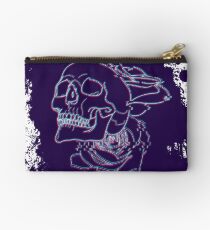 Glitche Skull Zipper Pouch