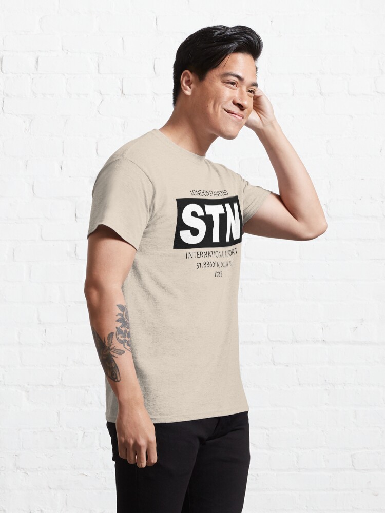 Thumbnail 5 of 7, Classic T-Shirt, London Stansted Airport STN designed and sold by AvGeekCentral.