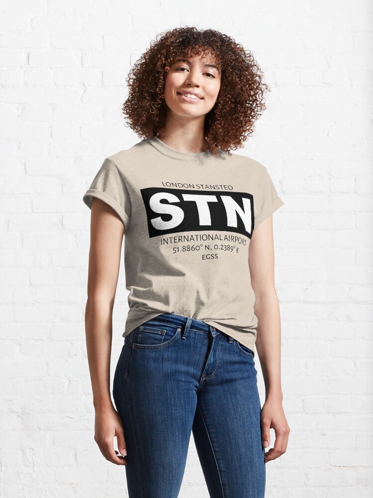 Thumbnail 4 of 7, Classic T-Shirt, London Stansted Airport STN designed and sold by AvGeekCentral.