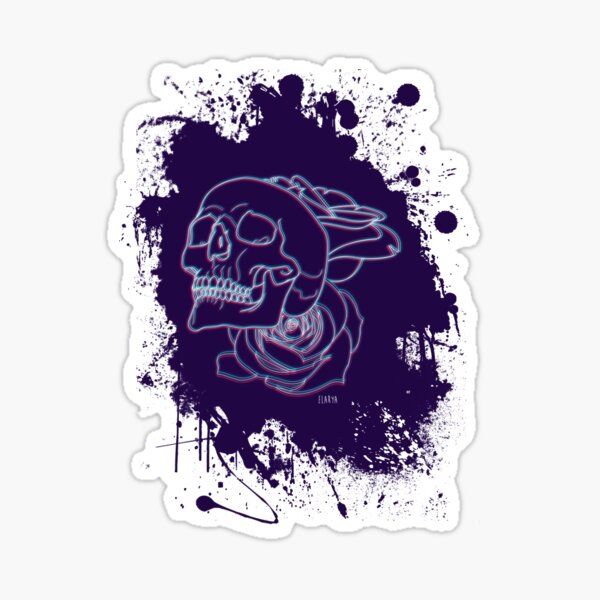 Crâne et roses Sticker