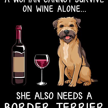 Artwork thumbnail, Border Terrier and wine Funny dog by TeeDoozy