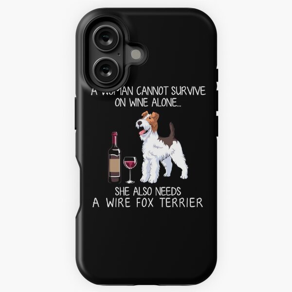 Artikel-Vorschau von Wire Fox Terrier und Wein Lustiger Hund, designt und verkauft von TeeDoozy.