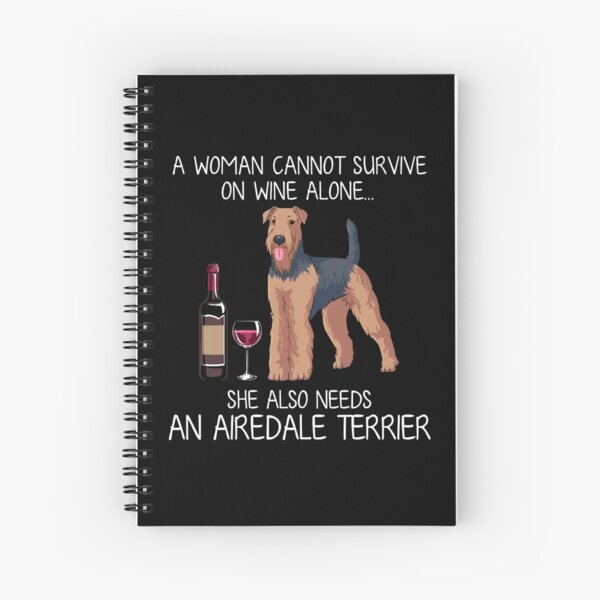Item preview, Airedale Terrier and wine Funny dog designed and sold by TeeDoozy.