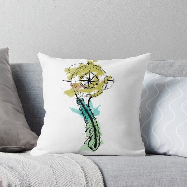 Item preview, Watercolour Compass and Feather designed and sold by BenjyyHart.