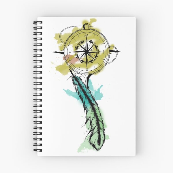 Item preview, Watercolour Compass and Feather designed and sold by BenjyyHart.