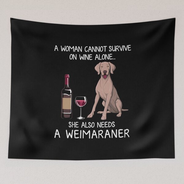 Item preview, Weimaraner and wine Funny dog designed and sold by TeeDoozy.