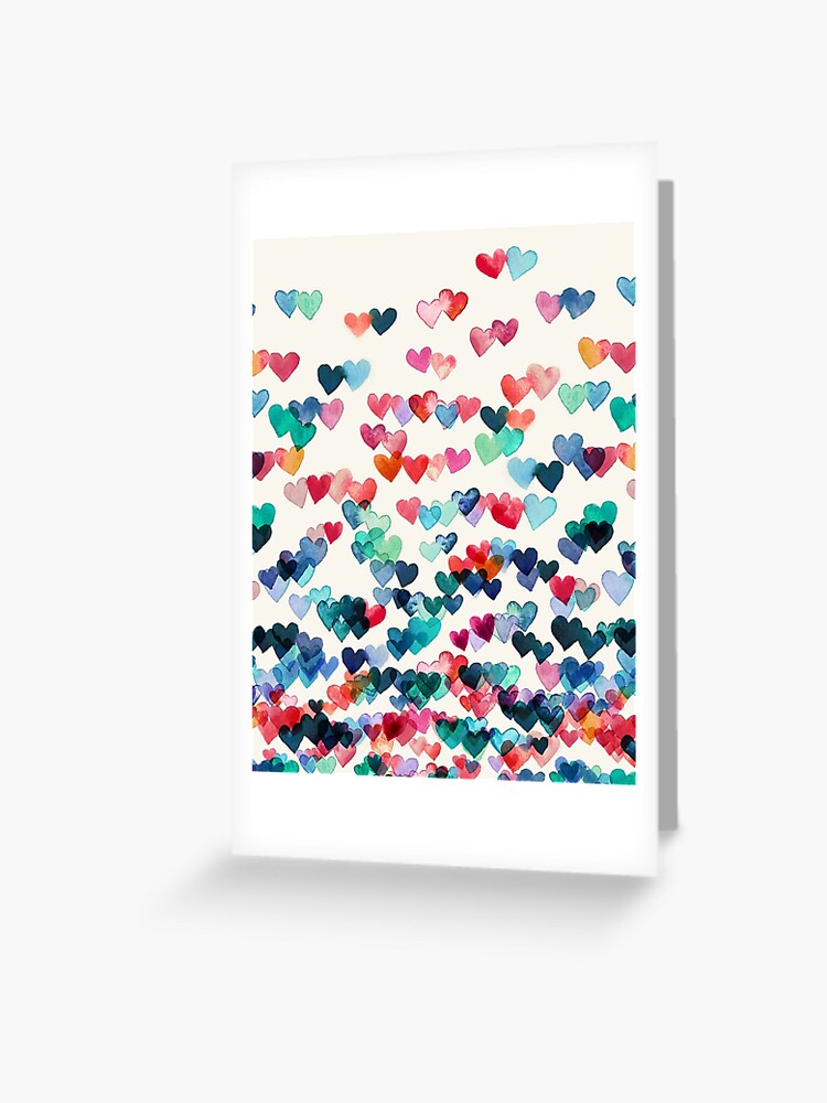 Watercolor Hearts Card