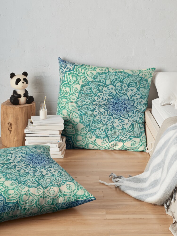Alternate view of Emerald Doodle Floor Pillow