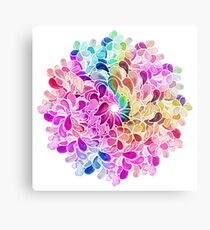 Rainbow Watercolor Paisley Flower Metal Print