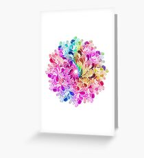 Regenbogen-Aquarell-Paisley-Blume Grußkarte