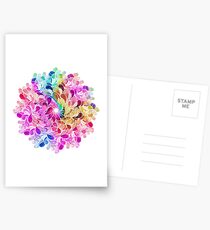 Regenbogen-Aquarell-Paisley-Blume Postkarten