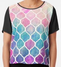 Regenbogen Pastell Aquarell marokkanischen Muster Chiffontop