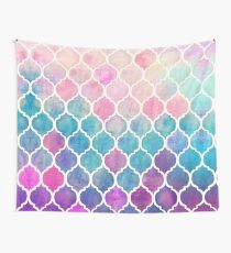 Regenbogen Pastell Aquarell marokkanischen Muster Wandbehang