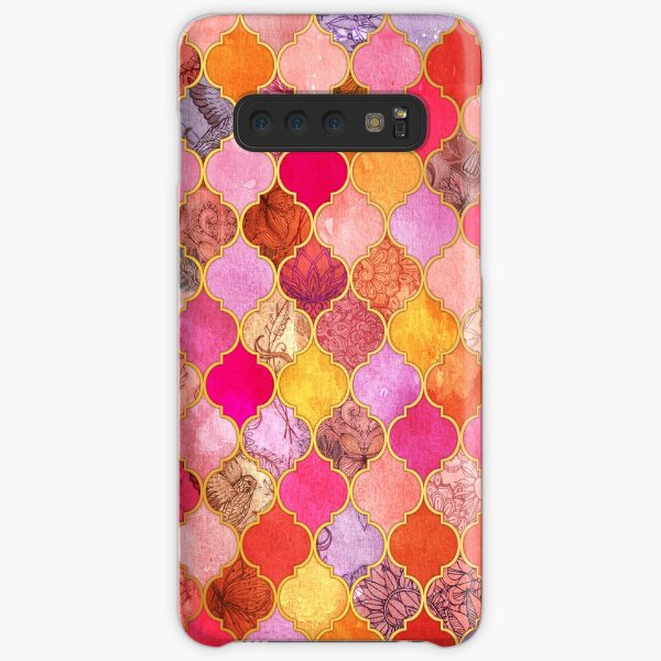 Hot Pink, Gold, Tangerine & Taupe Decorative Moroccan Tile Pattern Samsung Galaxy Snap Case