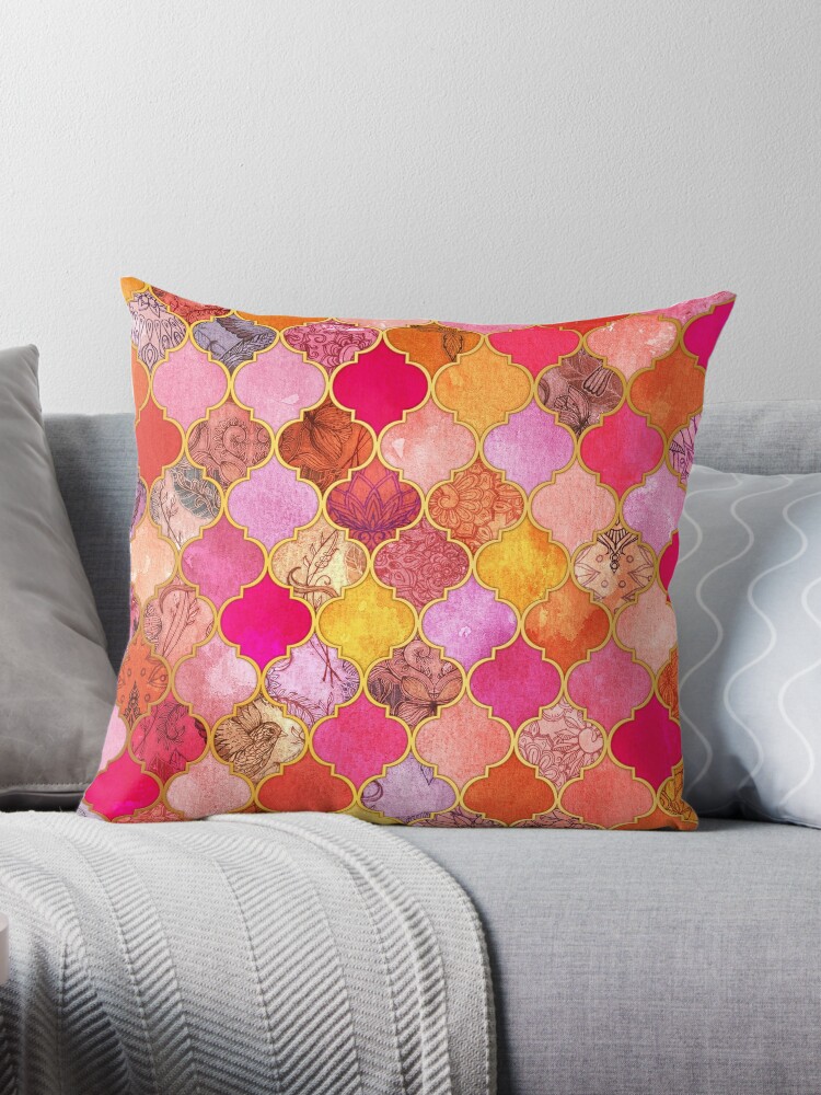 Large Decorative Throw Pillows, Bohemian Decorative Sofa Pillows, Geom