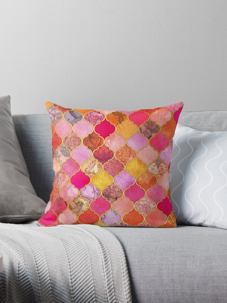 Tangerine throw clearance pillows