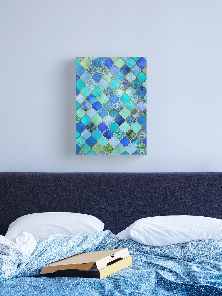 Society6 ケース Cobalt Blue, Aqua & Gold Decorative Moroccan Cobalt Blue, Aqua & Gold Decorative Moroccan Tile Pattern