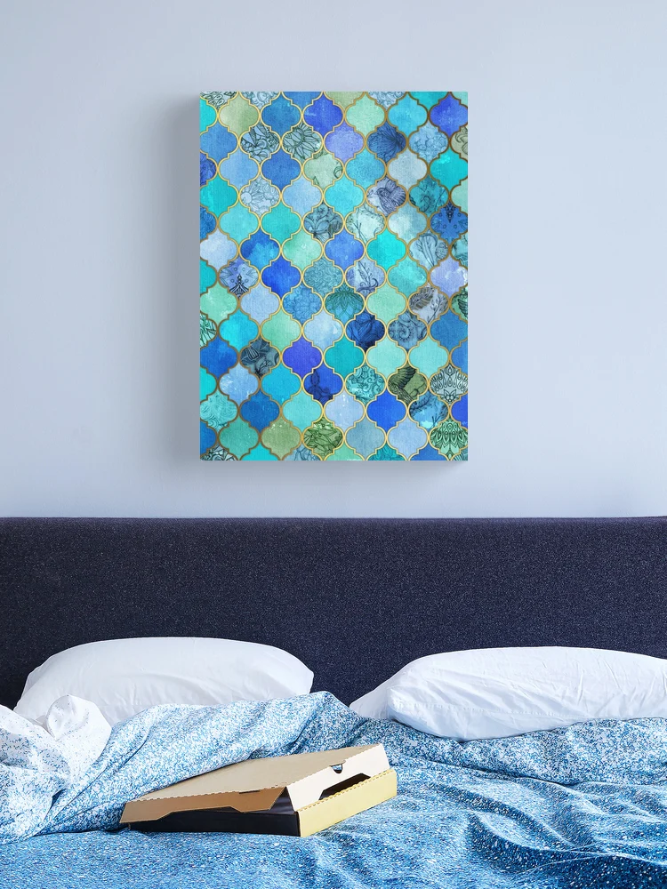 Society6 ケース Cobalt Blue, Aqua & Gold Decorative Moroccan farp,x_large,wall_texture,