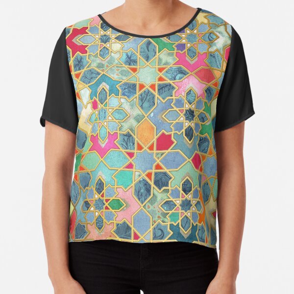 Gilt & Glory - Colorful Moroccan Mosaic Chiffon Top