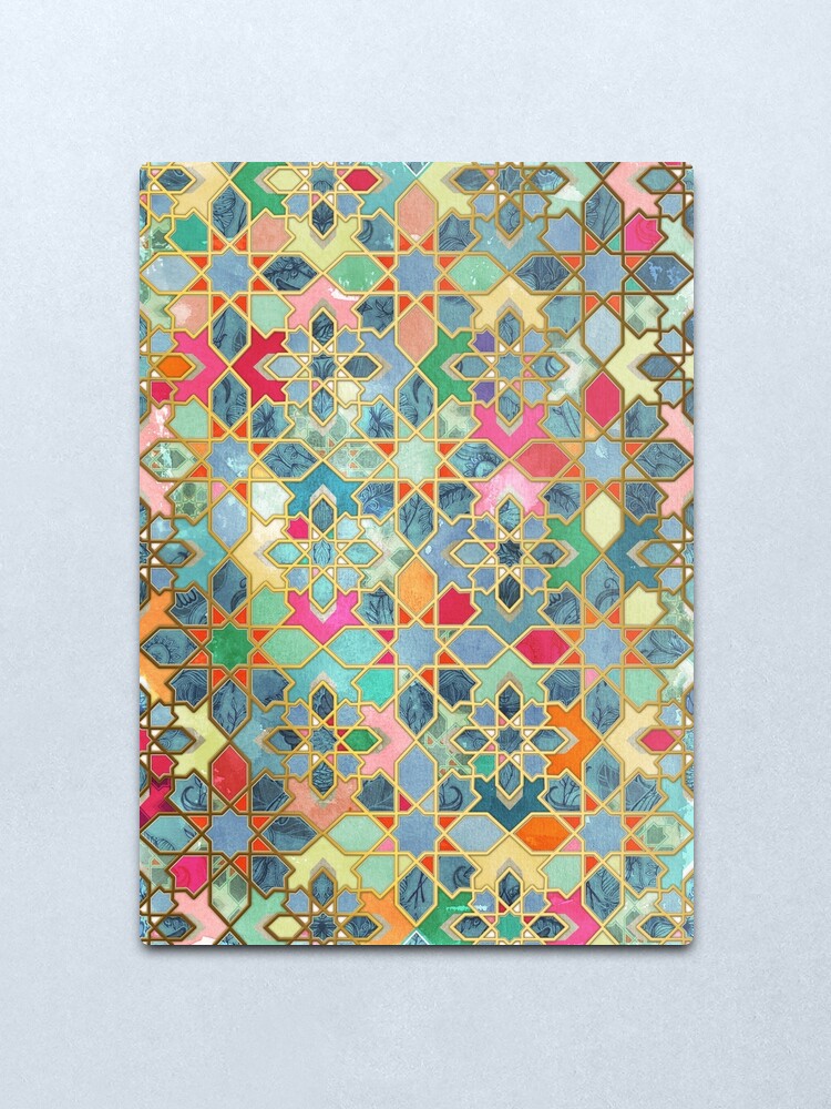 Alternate view of Gilt & Glory - Colorful Moroccan Mosaic Metal Print