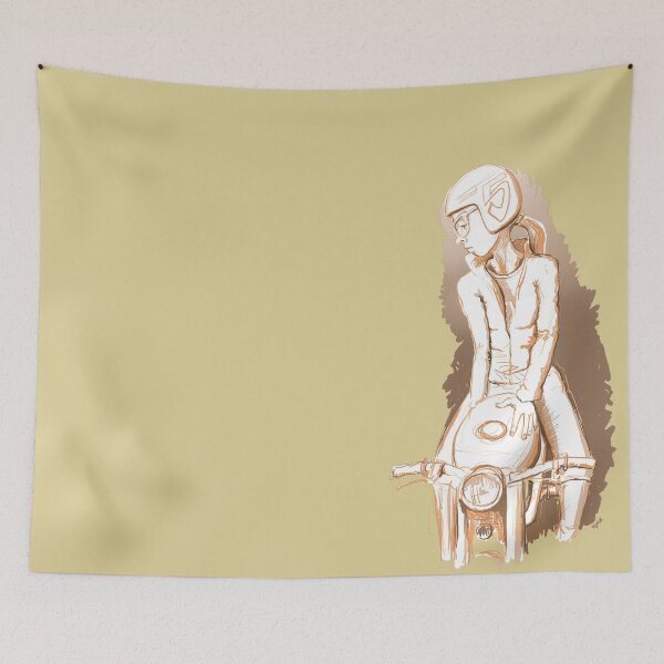 Item preview, Girl sitting on motorcycle designed and sold by motylanoga.